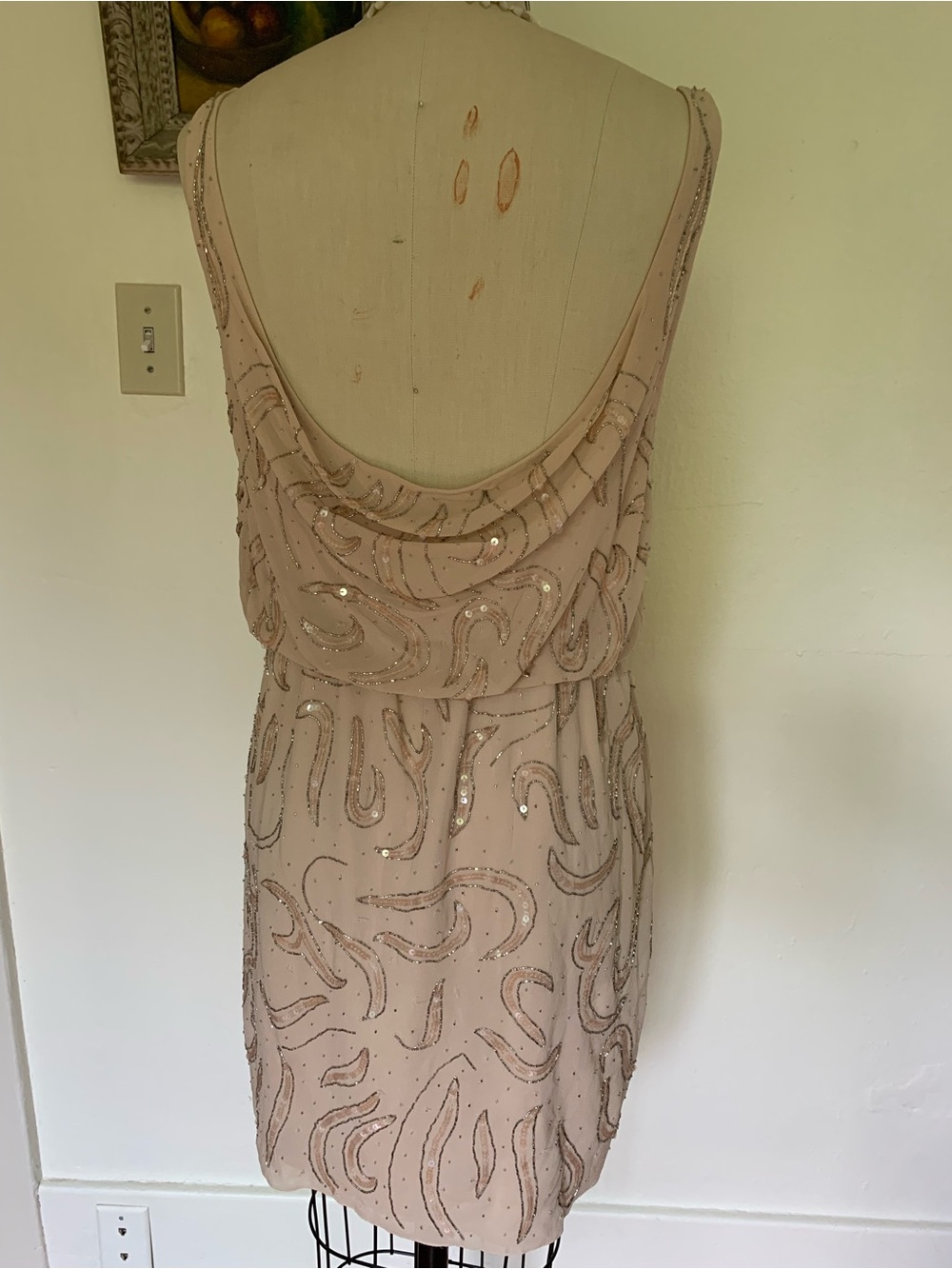 alice + olivia Beige sequin dress - Picture 2 of 4